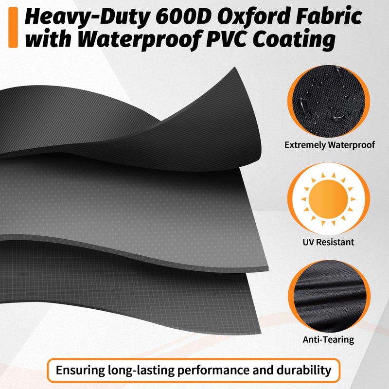 iCOVER Grill Cover 82 Inch, BBQ Grill Cover for Outdoor Grill, 600D Heavy-Duty Waterproof BBQ Cover, Large Barbecue Gas Grill Covers for Weber, Charbroil, Brinkmann, Nexgrill and More, Black - Image 3